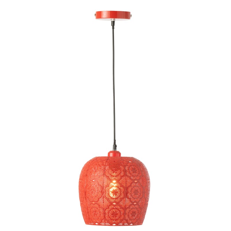 Lampada a sospensione in metallo rosso 23.5x23.5x39 cm