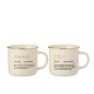 Set di 2 tazze con iscrizione mamma e papà in ceramica bianca e oro H9cm Set di 2 tazze con iscrizione mamma e papà in ceramica bianca e oro H9cm