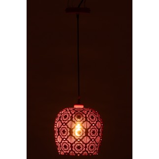 Lampada a sospensione in metallo rosso 23.5x23.5x39 cm