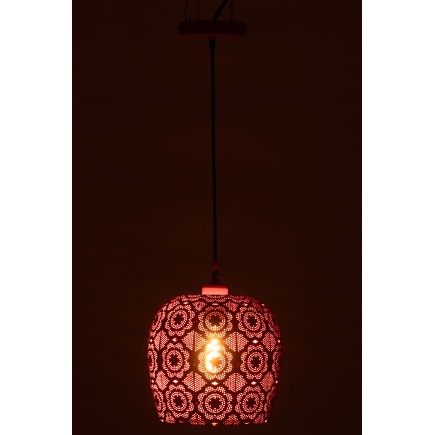 Lampada a sospensione in metallo rosso 23.5x23.5x39 cm