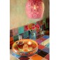 Lampada a sospensione in metallo rosso 23.5x23.5x39 cm