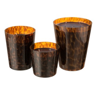 Vela perfumada de 95 horas en tarro de vidrio marrón de 15.5x15.5x18.5 cm