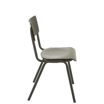 Chaise réglable en velours noir 52x43x82 cm