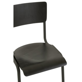 Chaise réglable en velours noir 52x43x82 cm