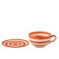 Tasse et sous-tasse en céramique orange 13x13x7 cm Tasse et sous-tasse en céramique orange 13x13x7 cm