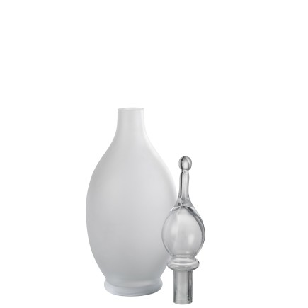Bouteille déco avec bouchon en verre transparent 17x17x53 cm