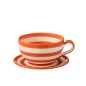 Tasse et sous-tasse en céramique orange 13x13x7 cm Tasse et sous-tasse en céramique orange 13x13x7 cm