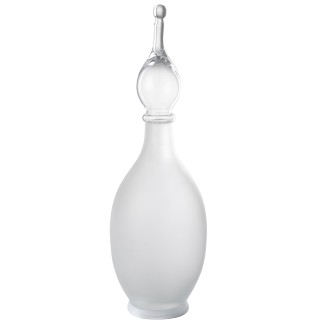 Bouteille déco avec bouchon en verre transparent 17x17x53 cm