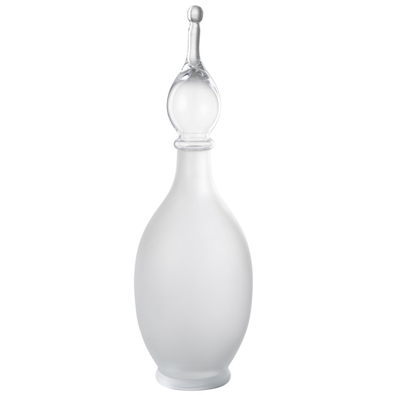 Garrafa decorativa com rolha de vidro transparente 17x17x53 cm Garrafa decorativa com rolha de vidro transparente 17x17x53 cm