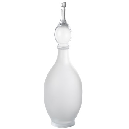 Garrafa decorativa com rolha de vidro transparente 17x17x53 cm
