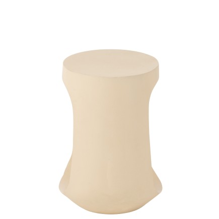Mesa auxiliar de madera de mango beige 35 x 35 x 46 cm