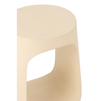 Mesa auxiliar em madeira de manga bege 35x35x46 cm