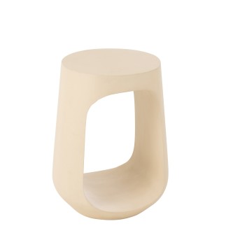 Mesa auxiliar de madera de mango beige 35 x 35 x 46 cm