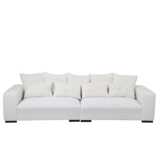 Sofá de 4 plazas en Textil Blanco 330x105x70cm