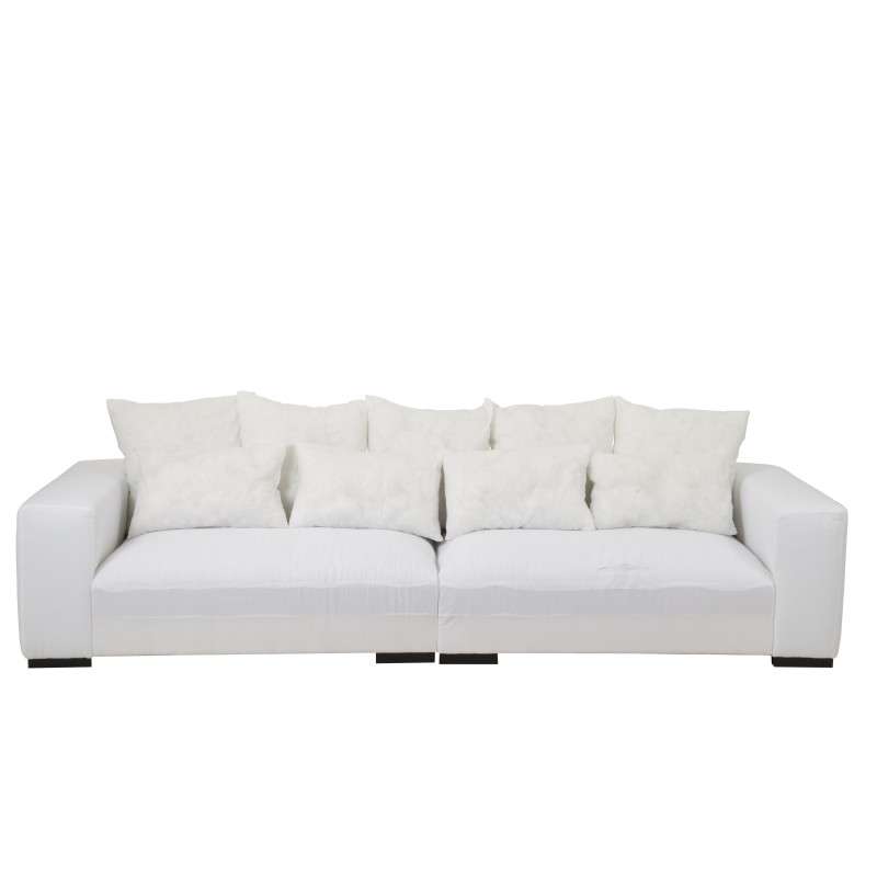 Canapé 4 places en tissu blanc 330x105x70cm Canapé 4 places en tissu blanc 330x105x70cm