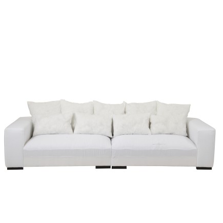 Divano a 4 posti in tessuto bianco 330x105x70cm