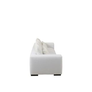 Divano a 4 posti in tessuto bianco 330x105x70cm