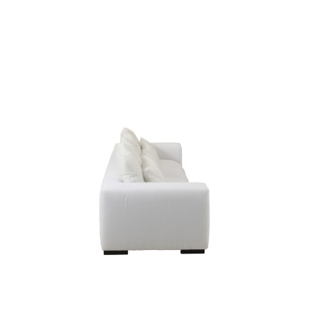 Canapé 4 places en tissu blanc 330x105x70cm