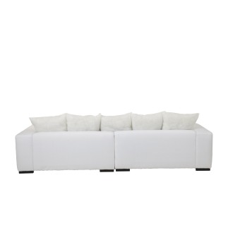 Divano a 4 posti in tessuto bianco 330x105x70cm