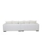 Divano a 4 posti in tessuto bianco 330x105x70cm Divano a 4 posti in tessuto bianco 330x105x70cm