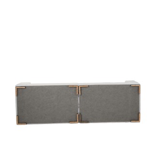 Divano a 4 posti in tessuto bianco 330x105x70cm