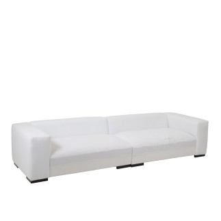 Divano a 4 posti in tessuto bianco 330x105x70cm