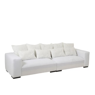 Canapé 4 places en tissu blanc 330x105x70cm