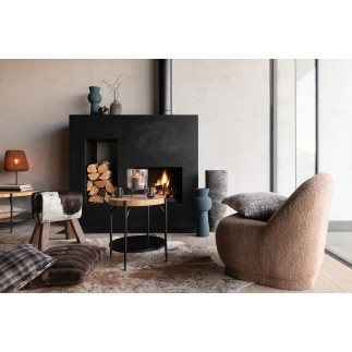 Pouf en Textile Marron 78x88x72cm