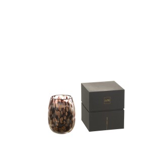 Bougie parfumée dans pot en verre multicouleur 10x10x13.75 cm