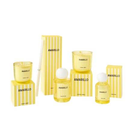 Bougie parfumée « Citron » dans verre jaune 9.5x9.5x10 cm