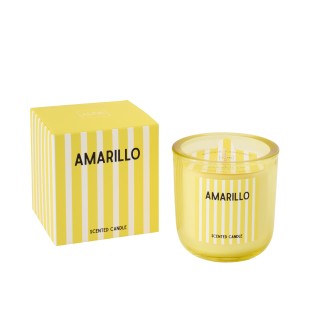 Bougie parfumée « Citron » dans verre jaune 9.5x9.5x10 cm