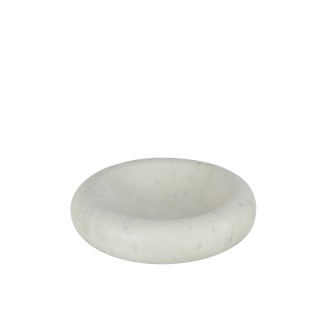 Bol rond bas en marbre blanc 29x29x7 cm