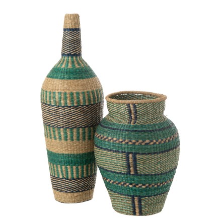 Vaso in giunco di mare blu 30x30x90 cm