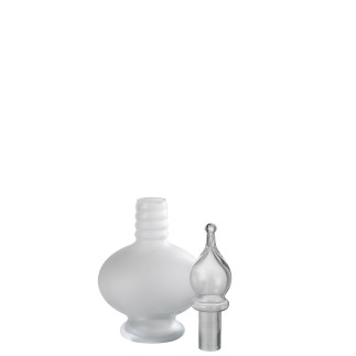 Bouteille déco avec bouchon en verre transparent 17.5x17.5x38 cm