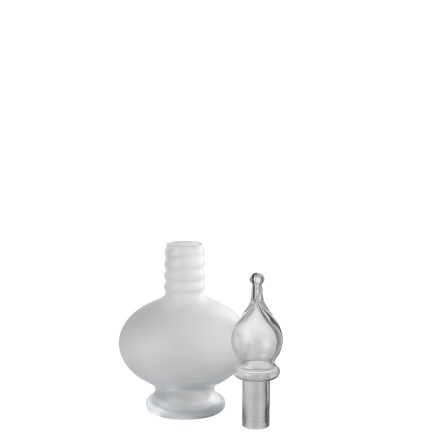Garrafa decorativa com rolha de vidro transparente 17,5 x 17,5 x 38 cm