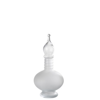 Garrafa decorativa com rolha de vidro transparente 17,5 x 17,5 x 38 cm