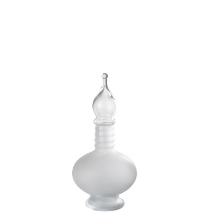 Bouteille déco avec bouchon en verre transparent 17.5x17.5x38 cm