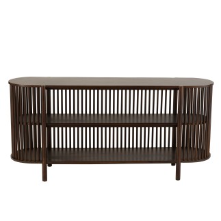 Console 2 étages en bois marron 160x38x75 cm