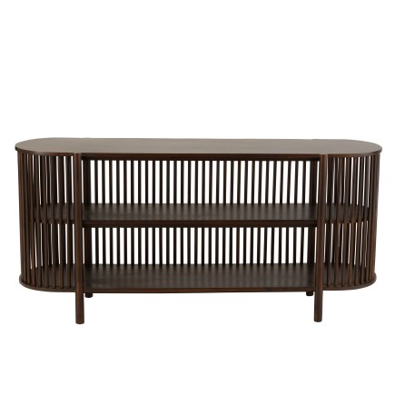 Console 2 étages en bois marron 160x38x75 cm