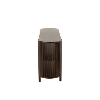 Console 2 étages en bois marron 160x38x75 cm