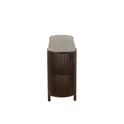 Console 2 étages en bois marron 160x38x75 cm