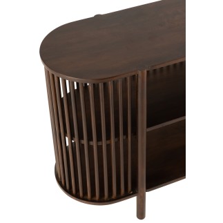 Consolle a 2 livelli in legno marrone 160x38x75 cm
