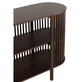 Consolle a 2 livelli in legno marrone 160x38x75 cm