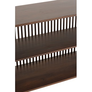 Consolle a 2 livelli in legno marrone 160x38x75 cm