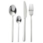 Set de 24 couverts en acier inoxydable argent brillant Set de 24 couverts en acier inoxydable argent brillant