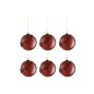 Boite de 6 boules de Noël en verre Bordeaux 8x8x8 cm