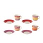 Boite de 4 tasses et sous-tasses en céramique violet 11.2x11.2x6 cm Boite de 4 tasses et sous-tasses en céramique violet 11.2x11.2x6 cm
