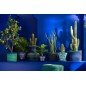 Vaso di fiori con piattino in ceramica blu scuro 21x21x19 cm Vaso di fiori con piattino in ceramica blu scuro 21x21x19 cm