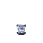 Vaso di fiori con piattino in ceramica blu scuro 21x21x19 cm Vaso di fiori con piattino in ceramica blu scuro 21x21x19 cm
