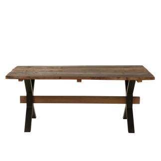 Table vieillie en bois marron 180x89x76 cm